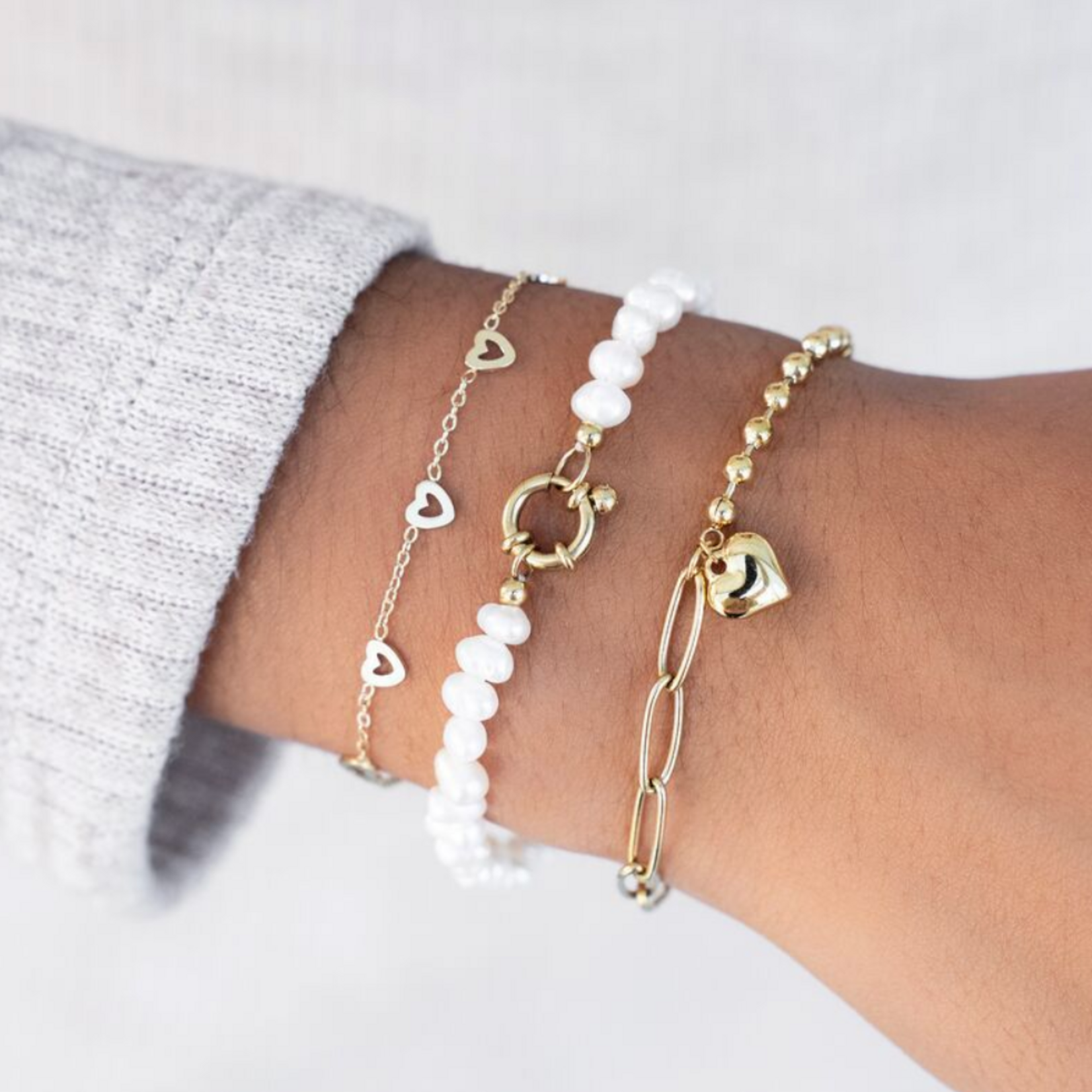 MY JEWELLERY MY JEWELLERY - Armband met chain en hartje goud