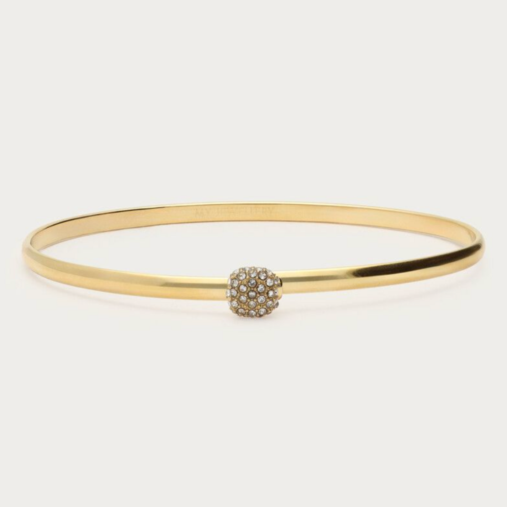 MY JEWELLERY MY JEWELLERY - Love bangle met grote strass steen goud