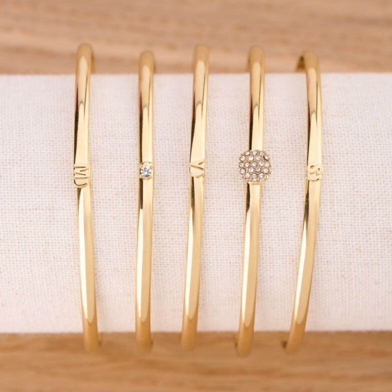 MY JEWELLERY MY JEWELLERY - Love bangle met grote strass steen goud