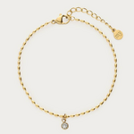 MY JEWELLERY MY JEWELLERY - Minimalistische armband met mini strass bedel goud