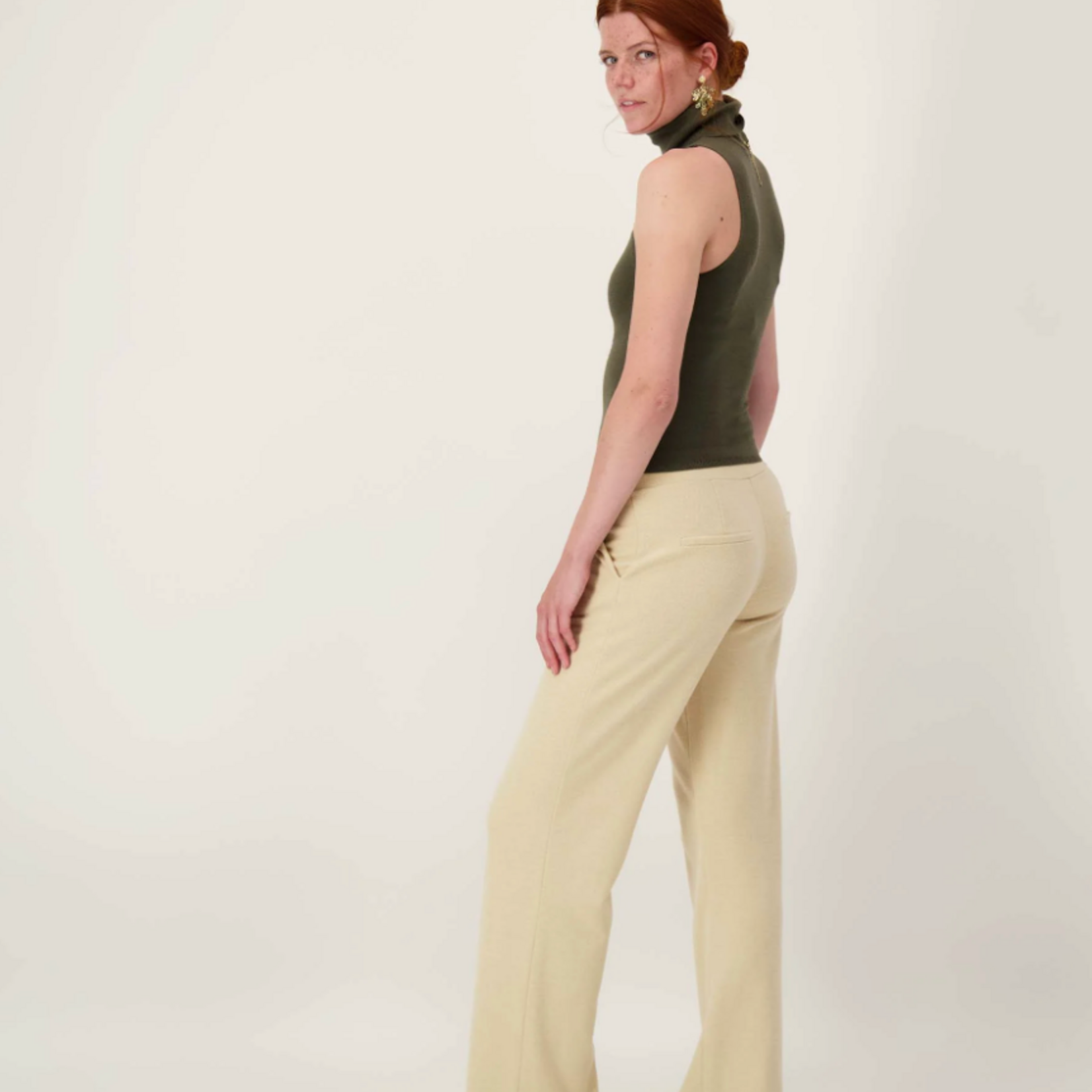 ZUSSS ZUSSS - Visgraat broek beige