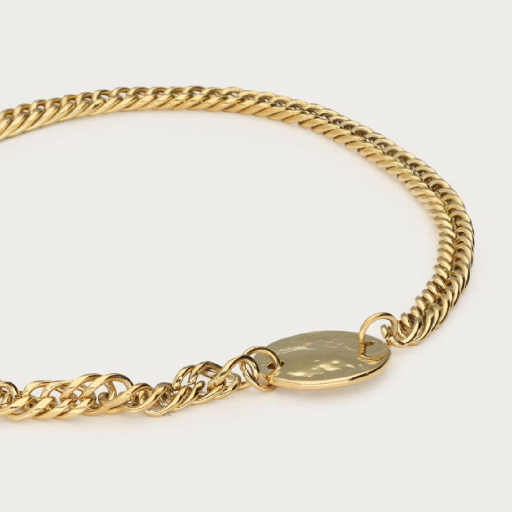 MY JEWELLERY MY JEWELLERY - Armband met munt & schakels goud