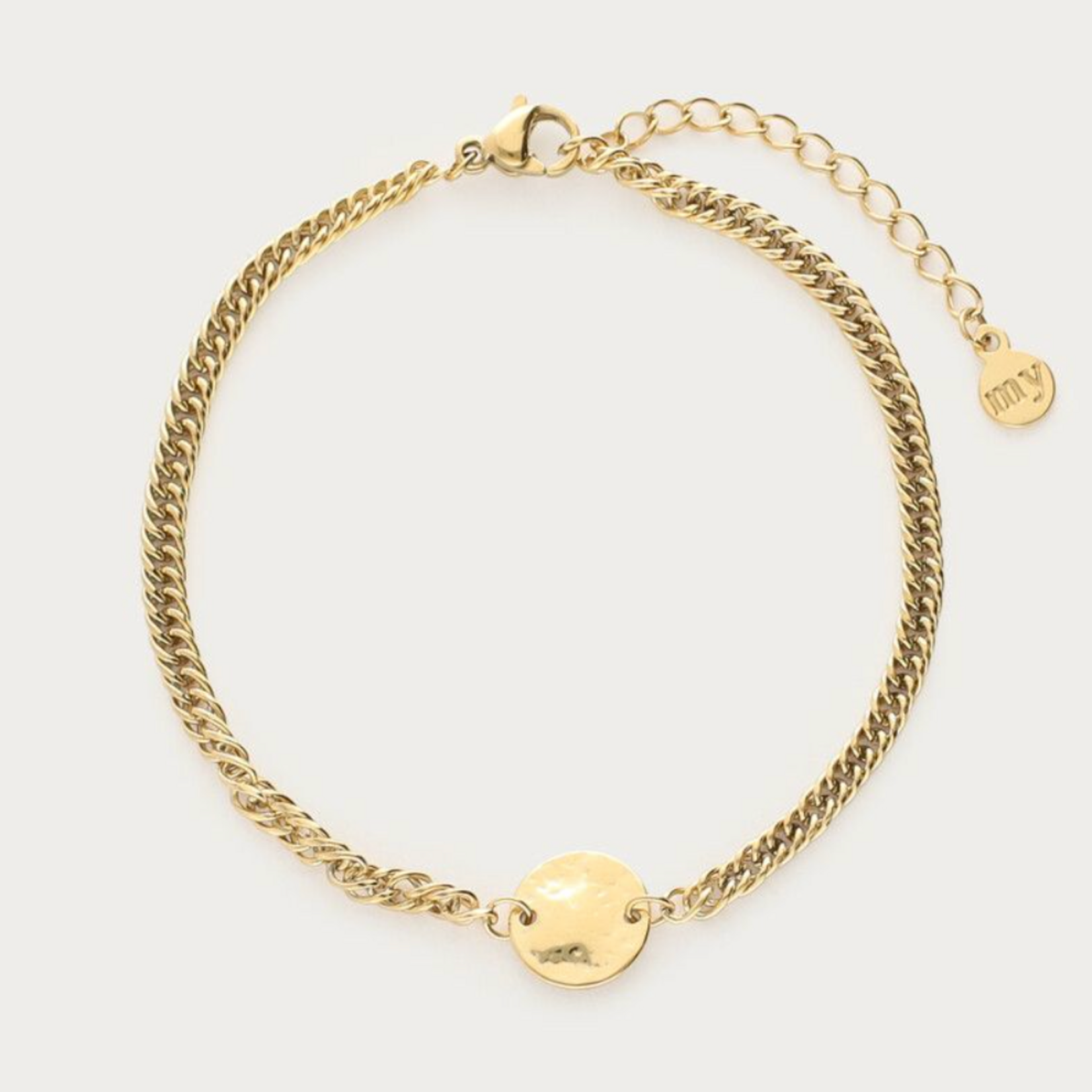 MY JEWELLERY MY JEWELLERY - Armband met munt & schakels goud