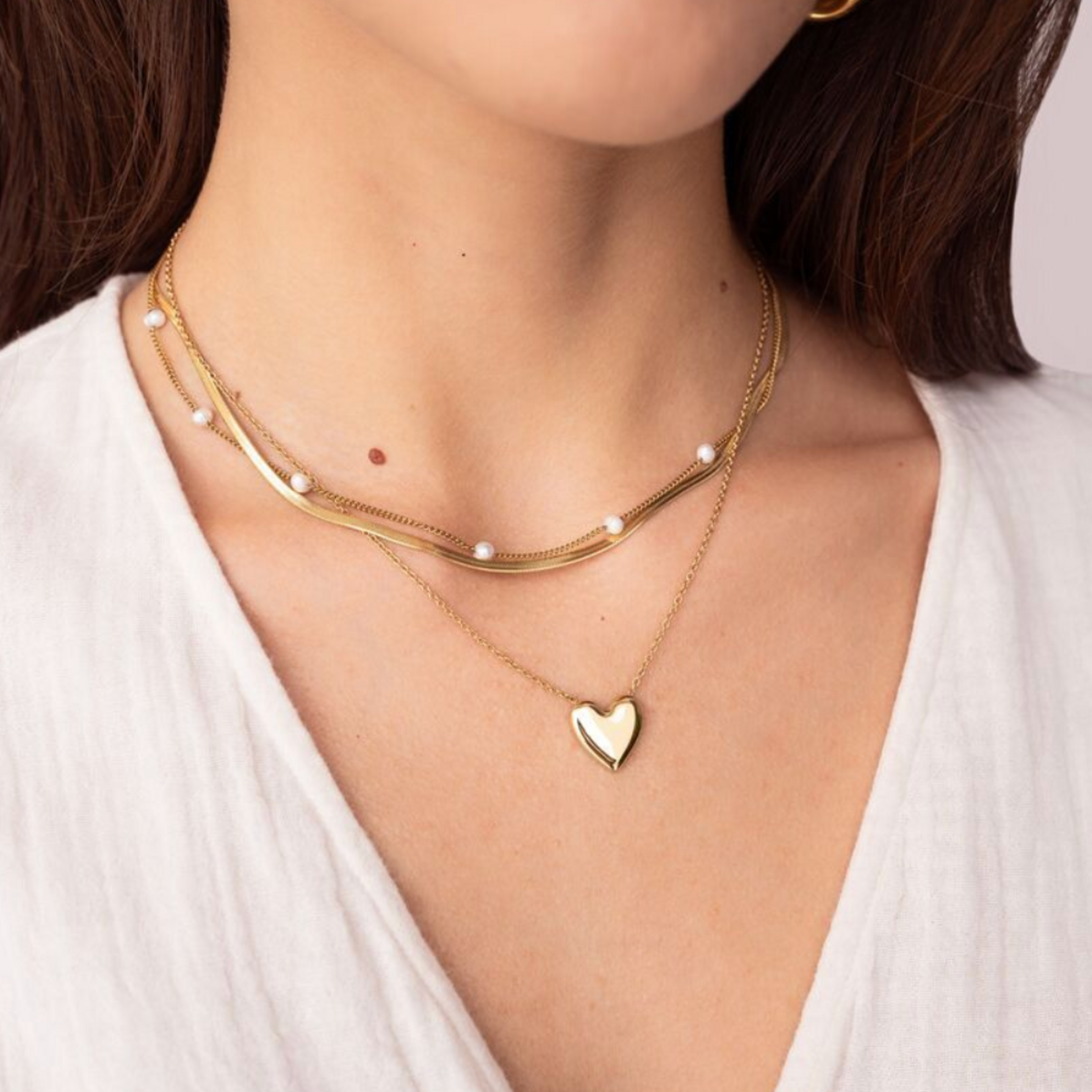 MY JEWELLERY MY JEWELLERY - Minimalistische ketting met hart goud