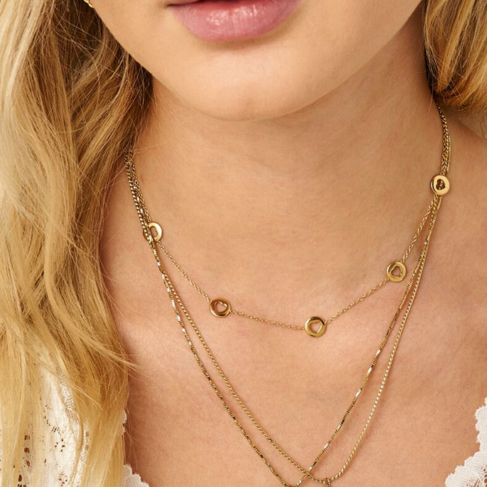 MY JEWELLERY MY JEWELLERY - Love ketting met open hartjes goud