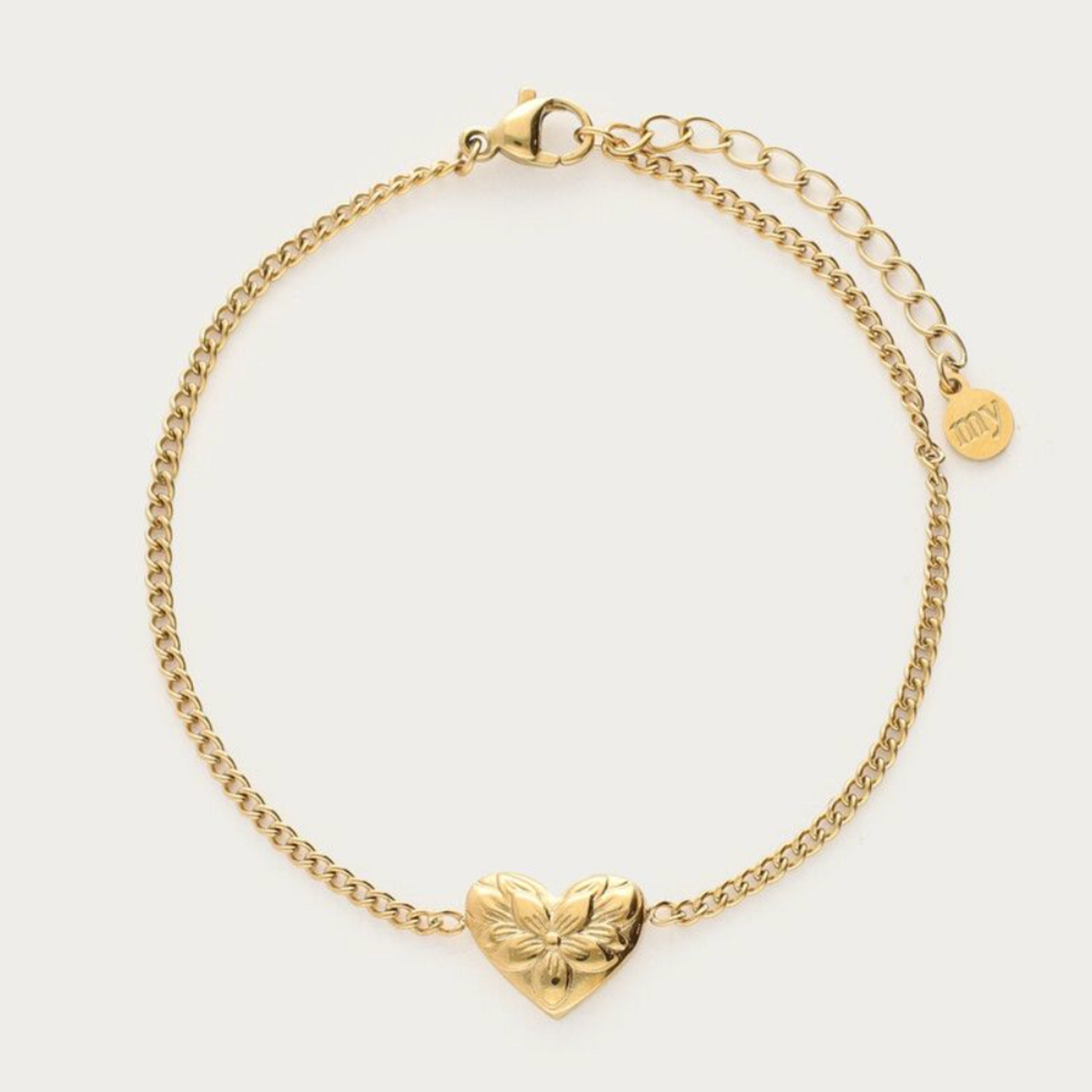 MY JEWELLERY MY JEWELLERY - Botanical armband met bloemen hart goud