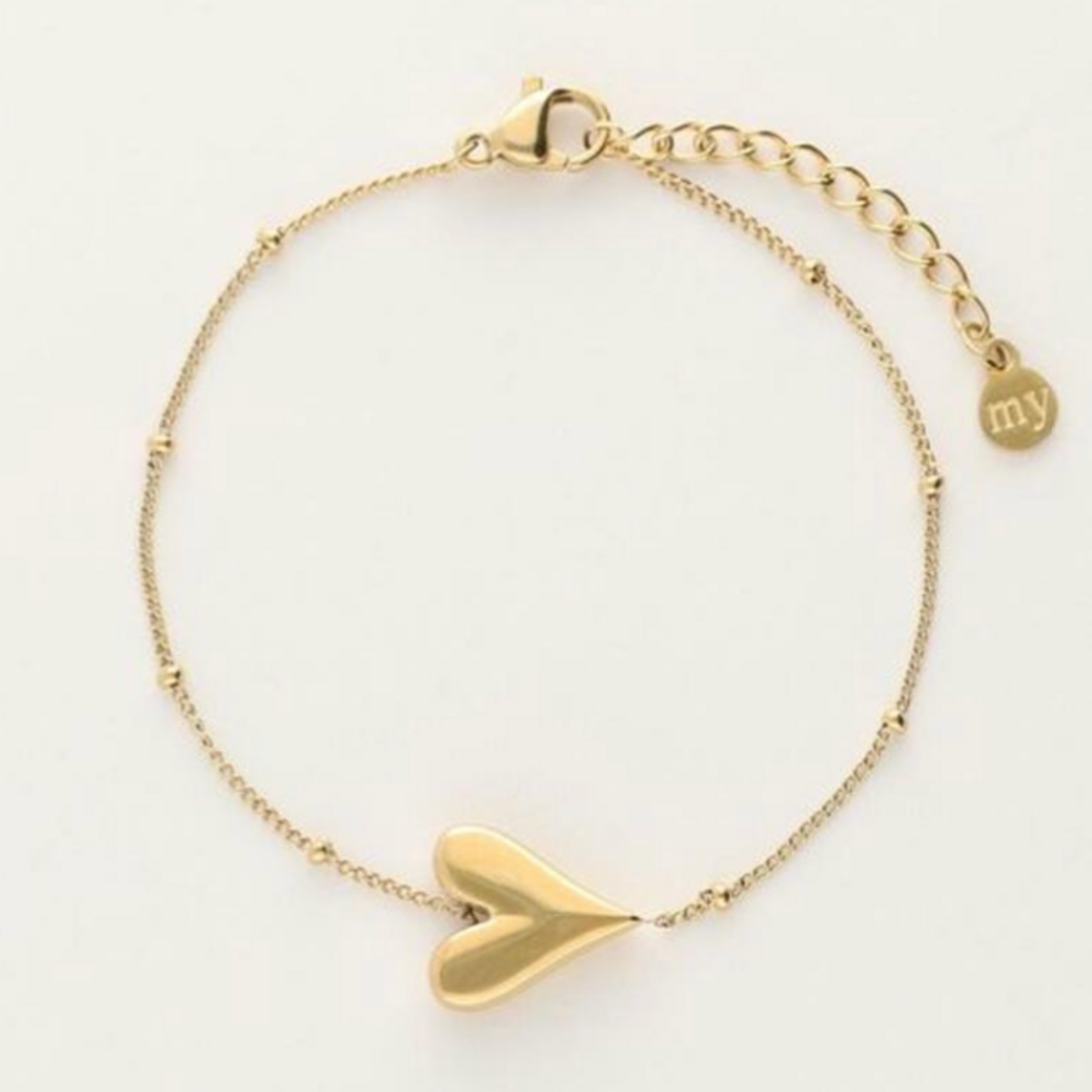 MY JEWELLERY MY JEWELLERY - Armband met hartje en bolletjes goud