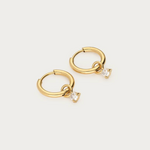 MY JEWELLERY MY JEWELLERY - Minimalistische oorringen met zilverkleurige strass steen goud