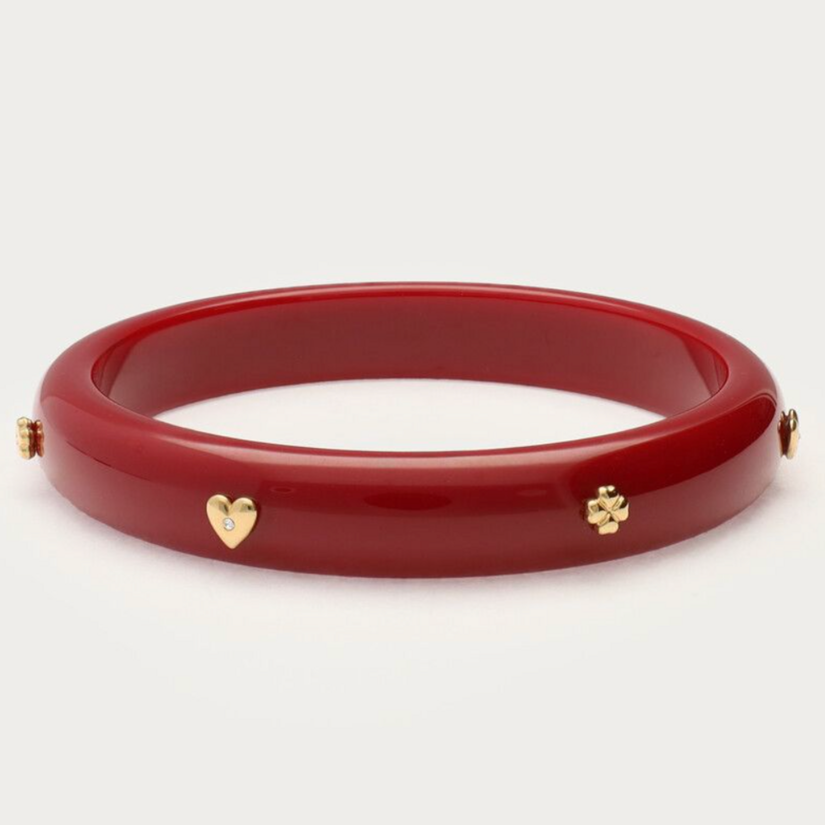 MY JEWELLERY MY JEWELLERY - Burgundy resin bangle met studs