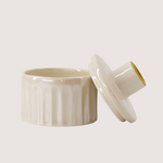 ZUSSS ZUSSS - Kandelaar keramiek parelmoer ribbel met deksel