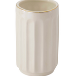 ZUSSS ZUSSS - tafelvaasje keramiek ribbel parelmoer