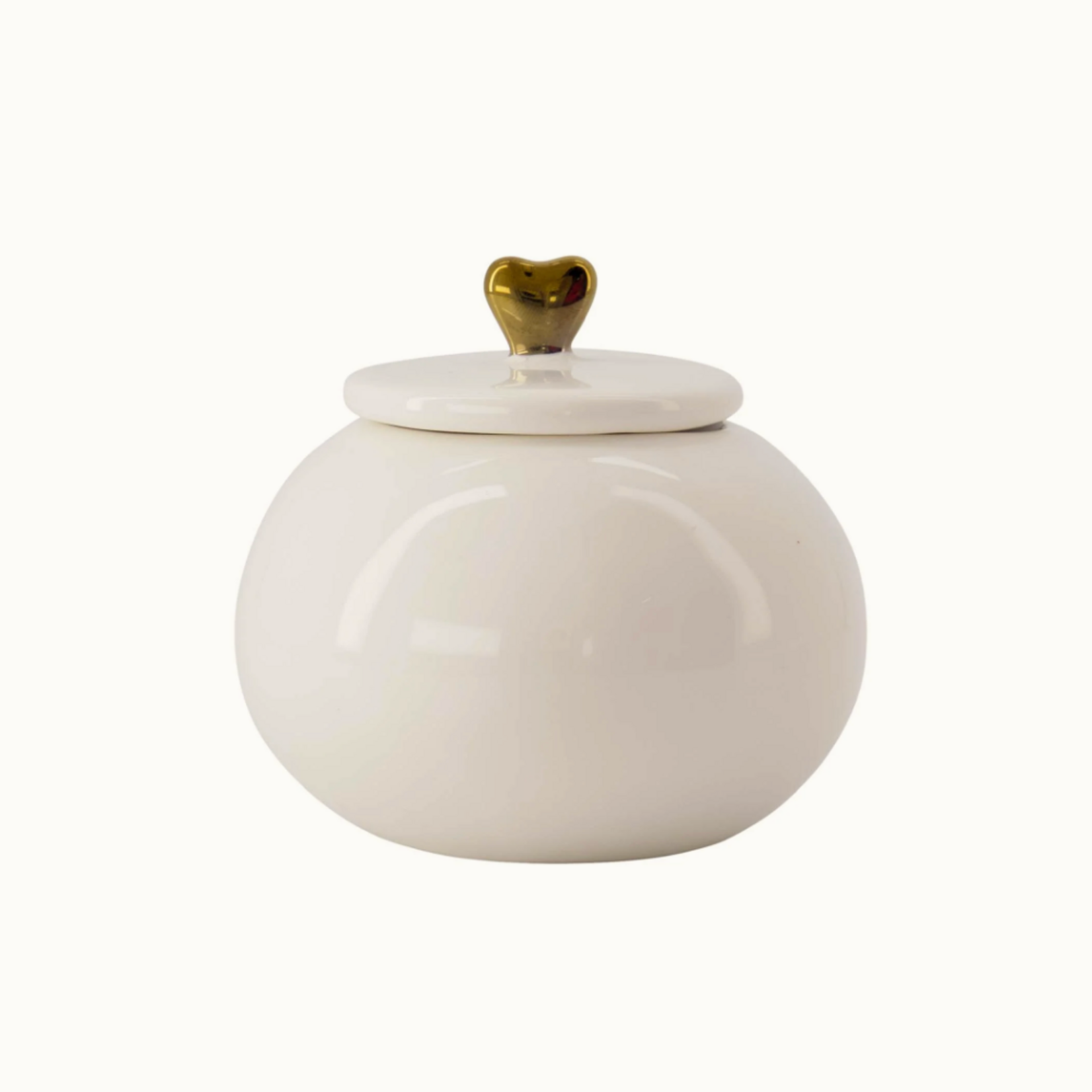 ZUSSS ZUSSS - Bewaarpot keramiek voor altijd in mijn hart wit/goud