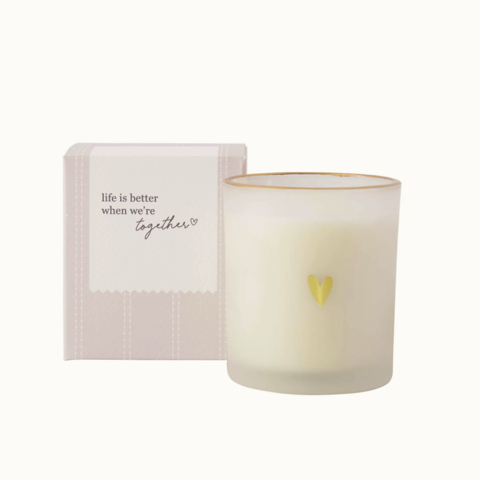 ZUSSS ZUSSS - Geurkaars glas in doosje life is better wit/goud/zand