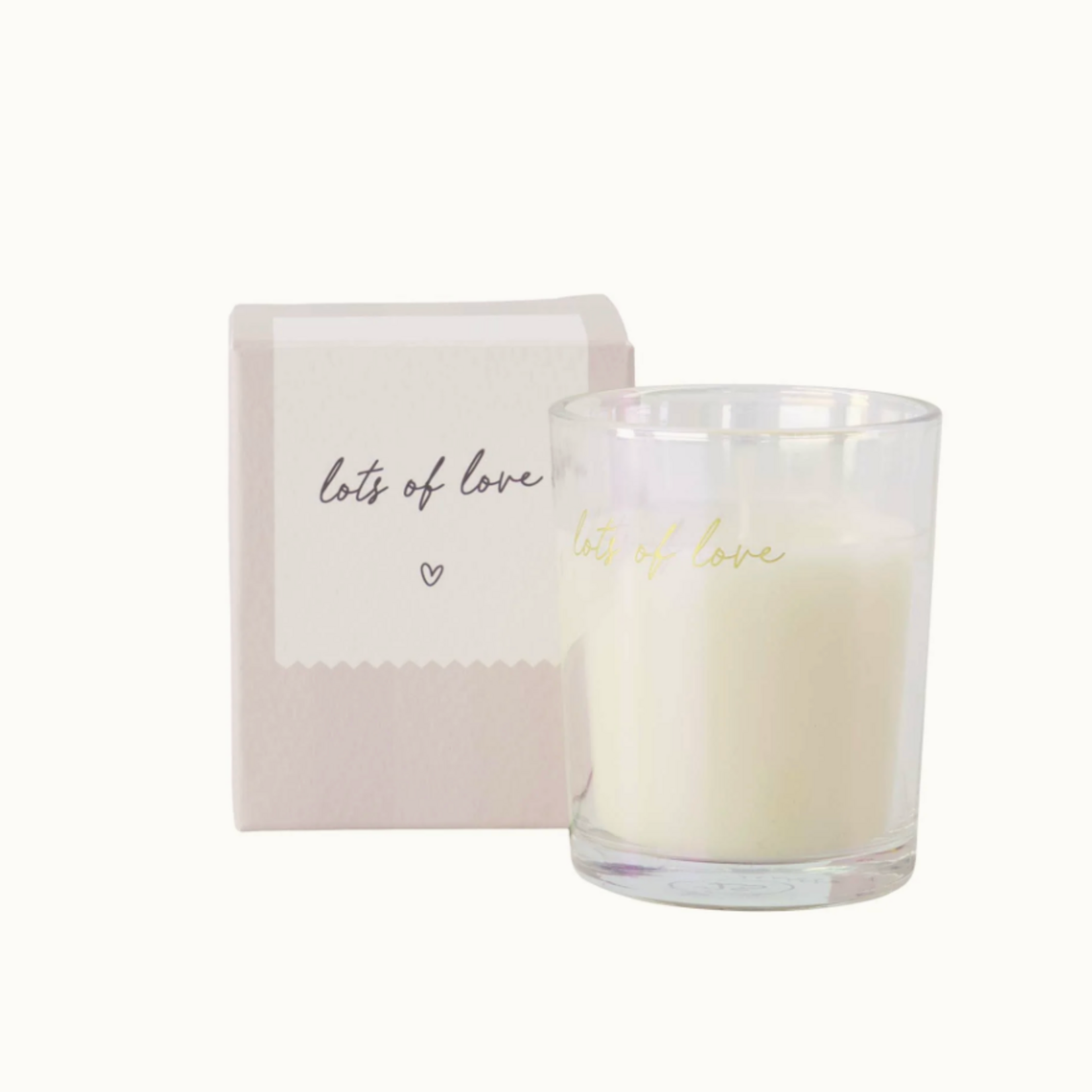 ZUSSS ZUSSS - Geurkaars glas in doosje lots of love wit/goud/zand
