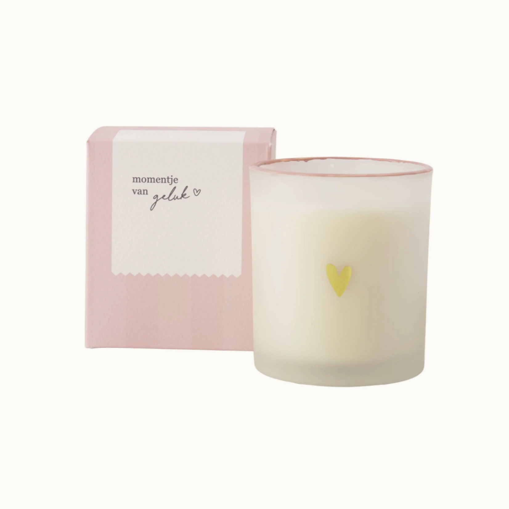 ZUSSS ZUSSS - Geurkaars glas in doosje momentje van geluk wit/goud/roze