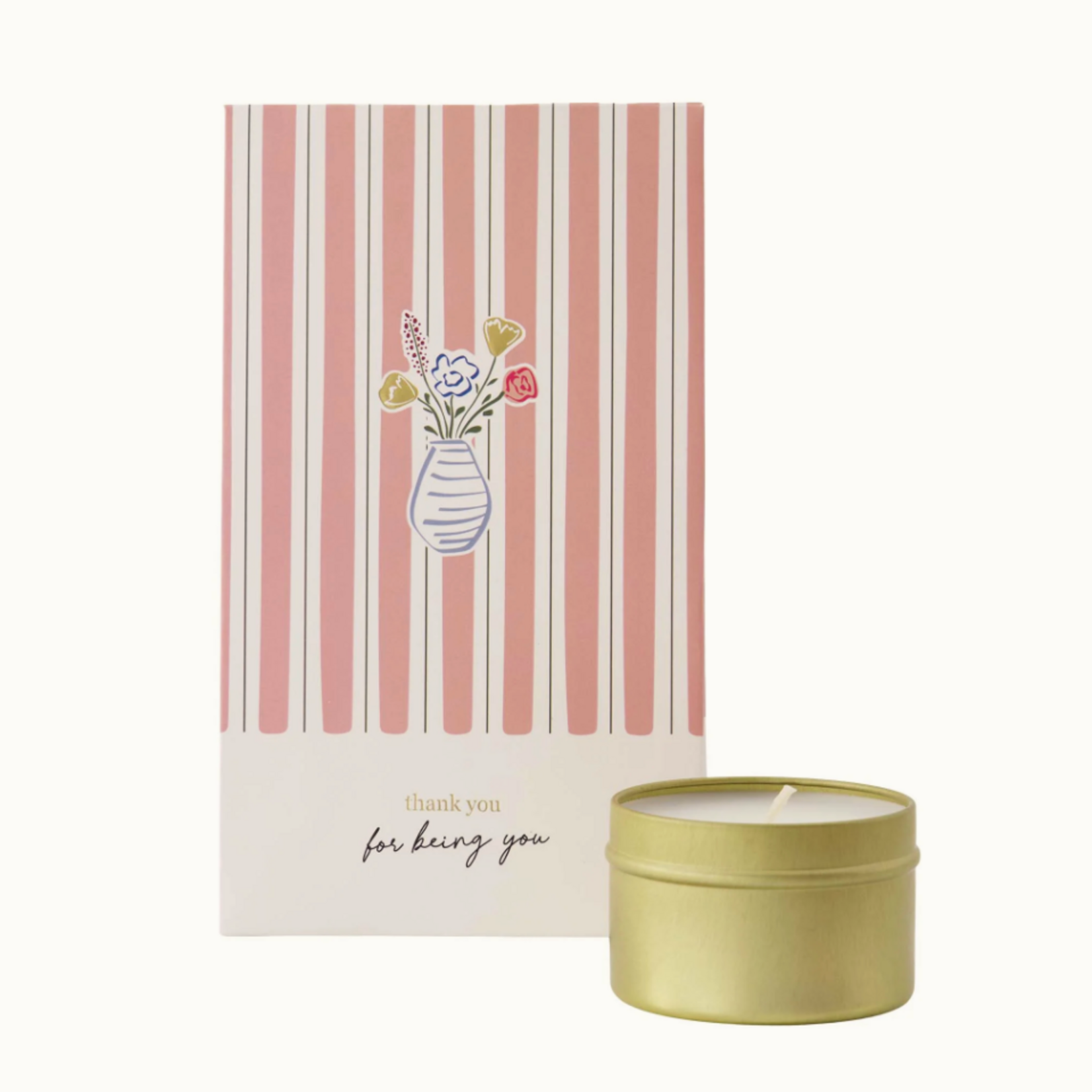 ZUSSS ZUSSS - Geurkaars tin in zakje thank you wit/lichtroze/goud