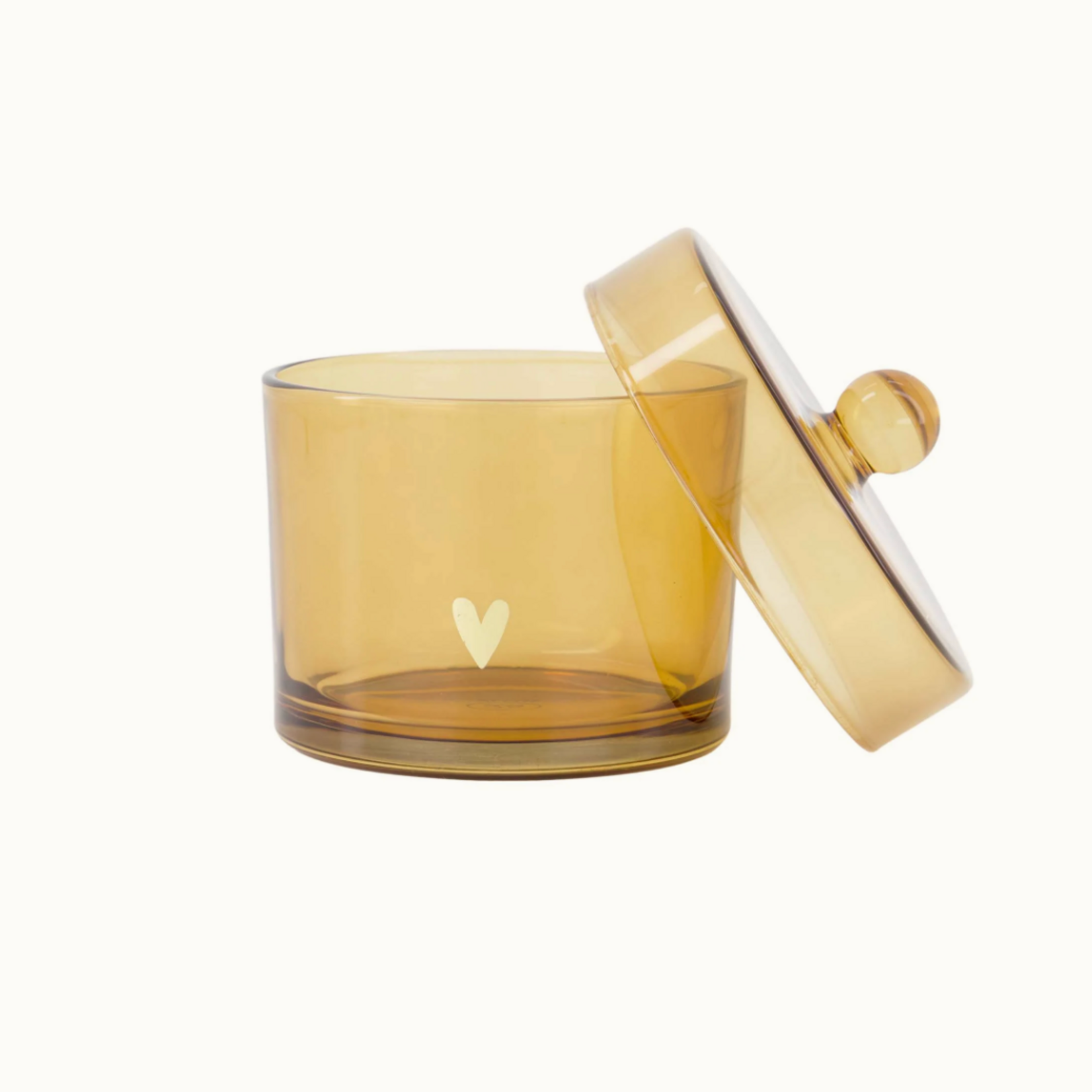 ZUSSS ZUSSS - Bewaarpot glas met deksel hartje transparant/goud