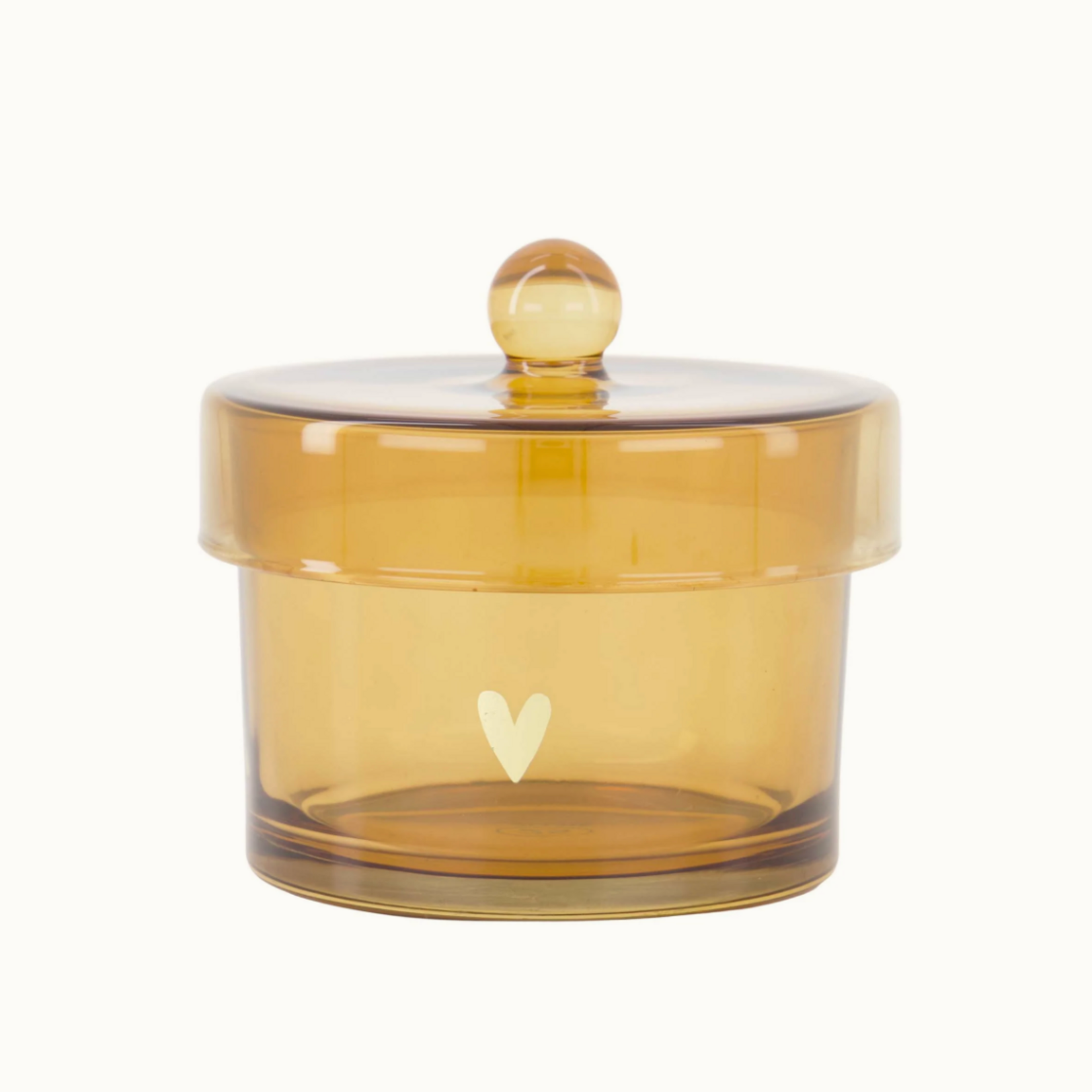 ZUSSS ZUSSS - Bewaarpot glas met deksel hartje transparant/goud