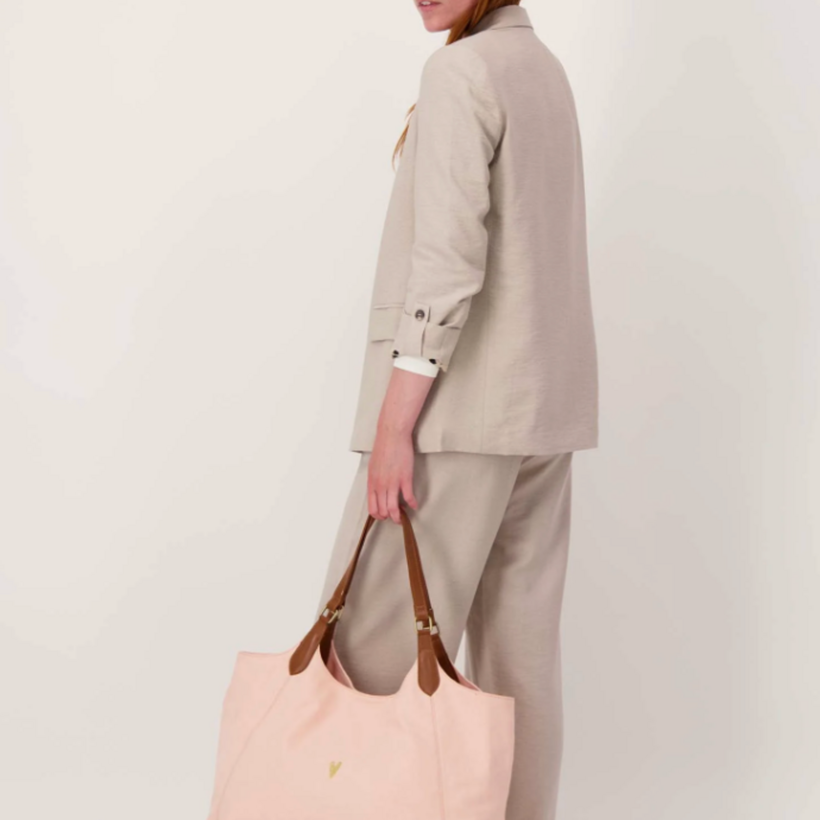 ZUSSS ZUSSS - Love tote bag met leren details crispy pink