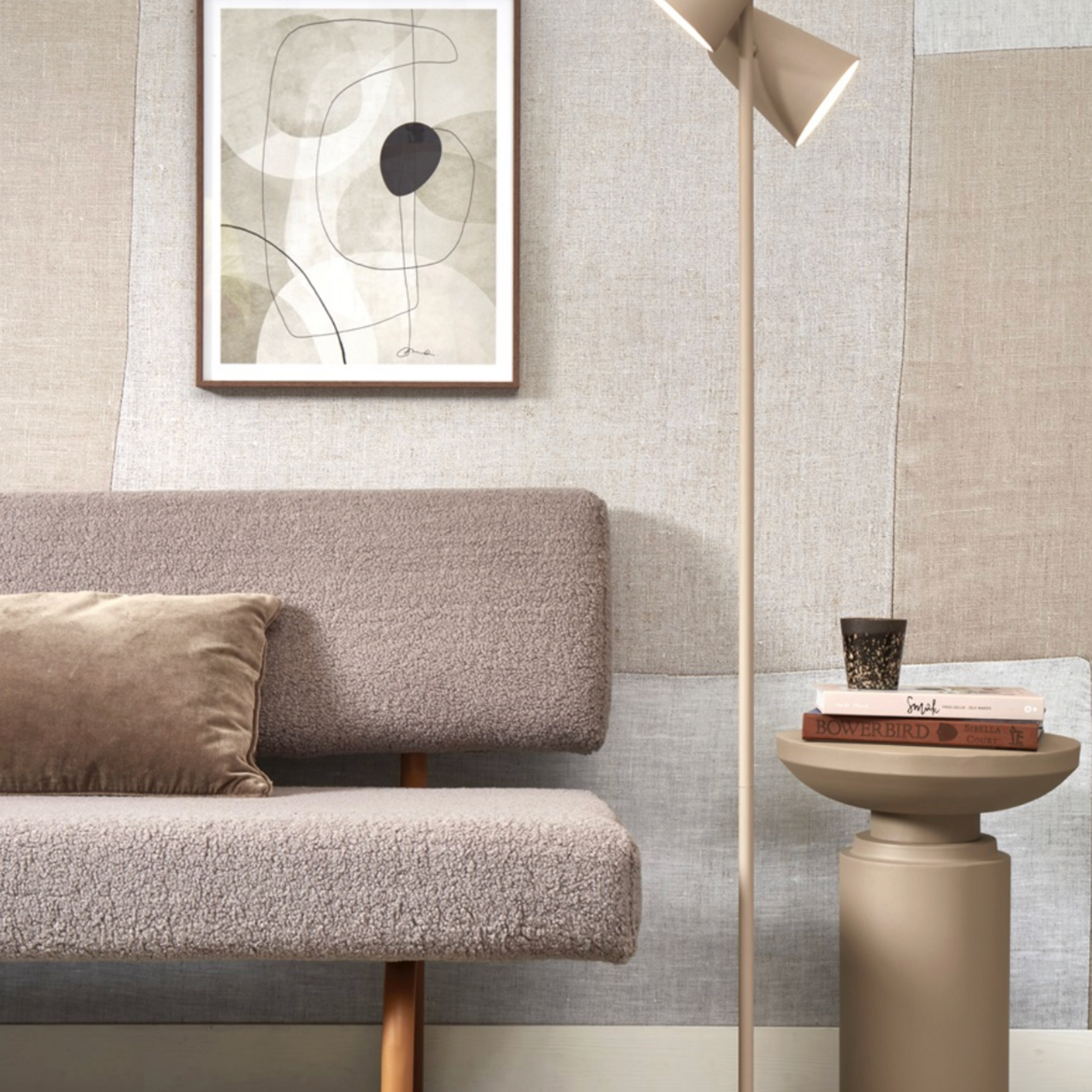 IT'S ABOUT ROMI IT'S ABOUT ROMI - Vloerlamp metaal Salamanca 2-kaps h.145x28cm zand