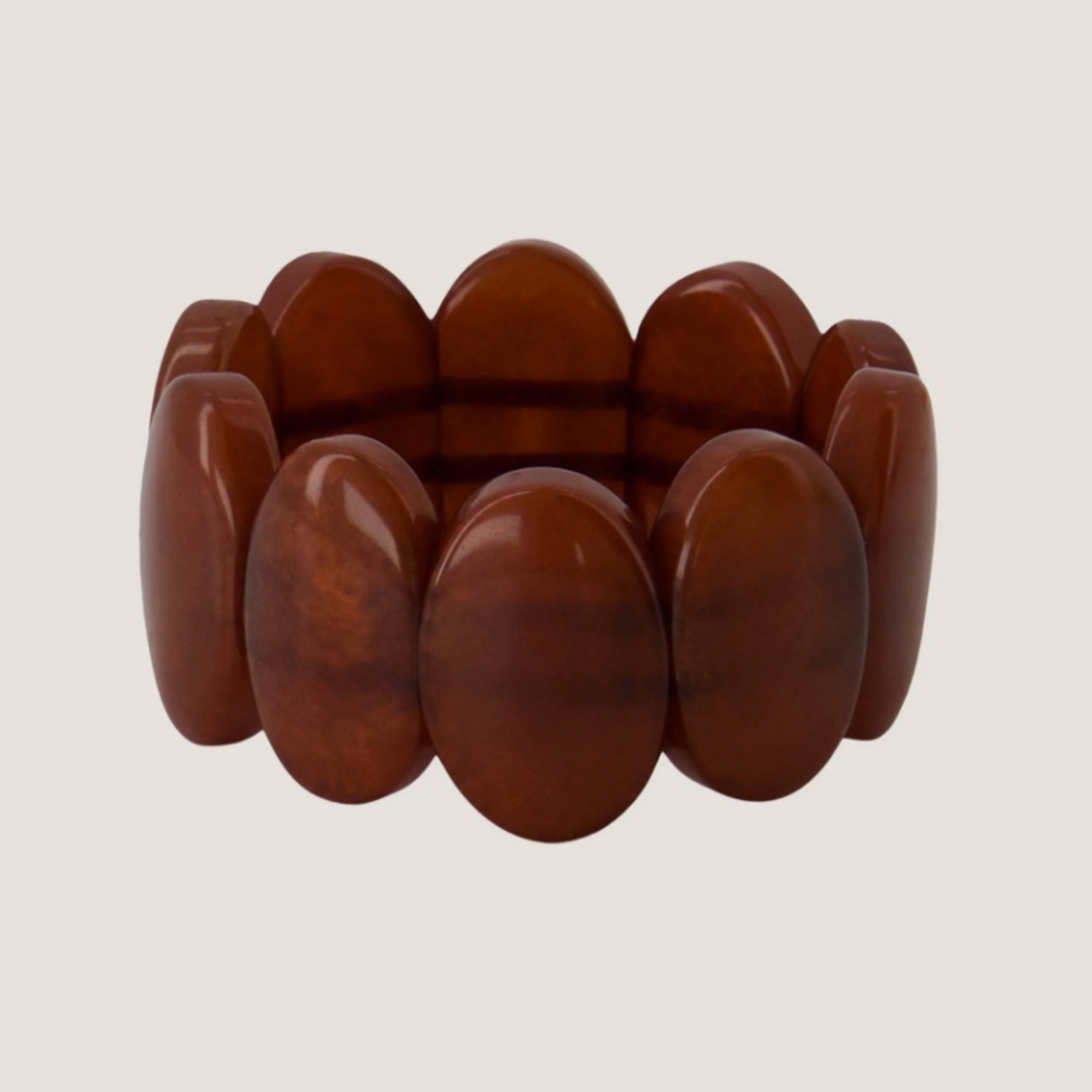 ZUSSS ZUSSS - Armband van kralen elastiek mid brown