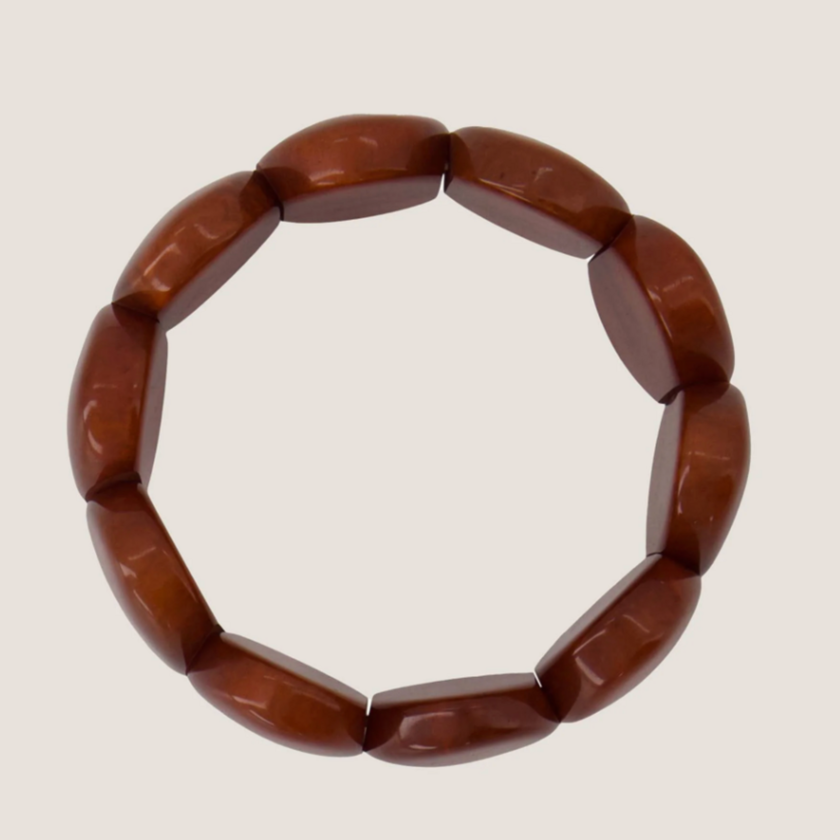 ZUSSS ZUSSS - Armband van kralen elastiek mid brown
