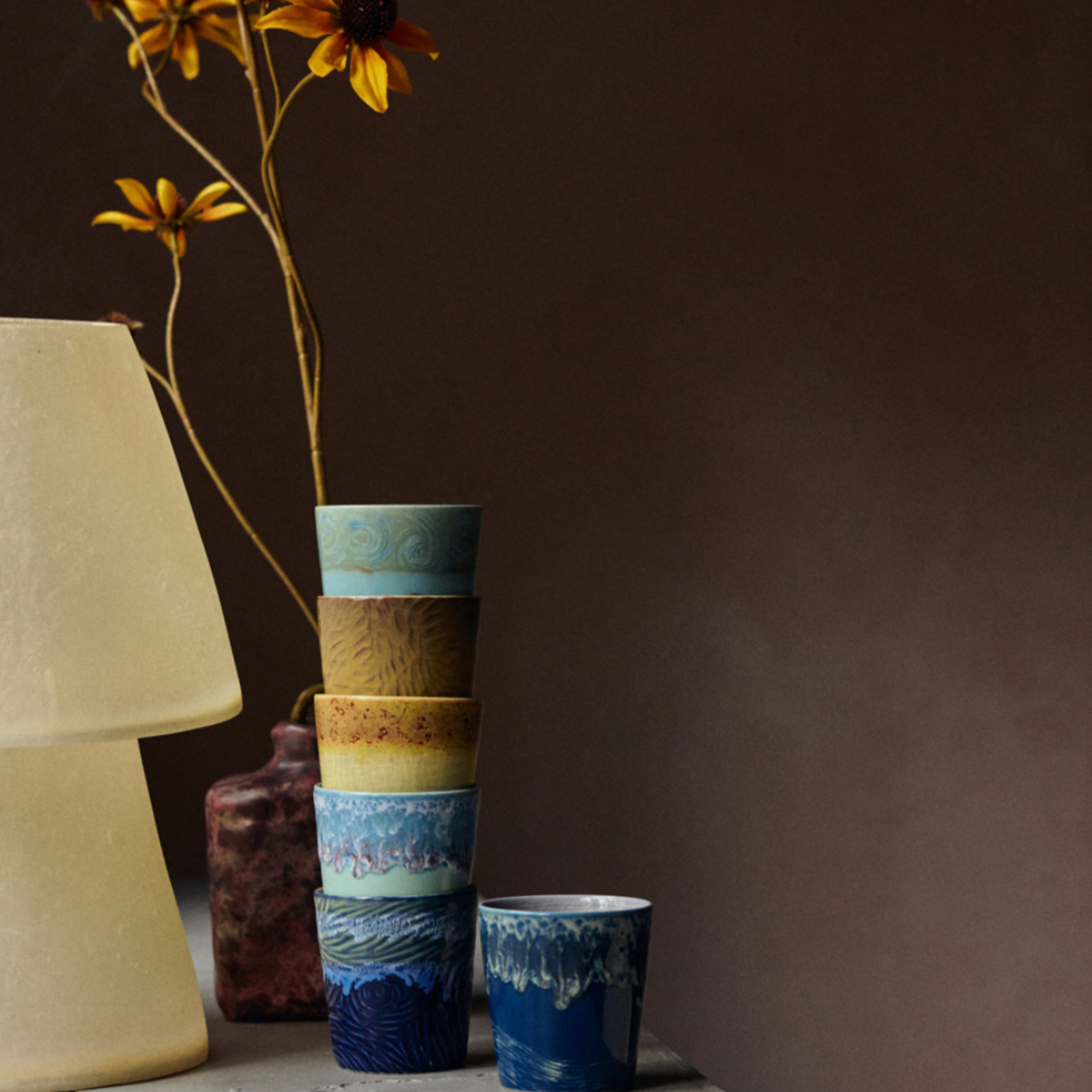 HKLIVING HKLIVING - Koffie mok set van 2 van Gogh sunflowers KST2001