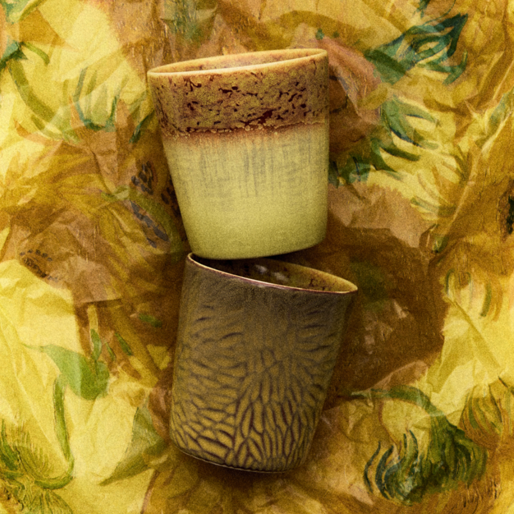 HKLIVING HKLIVING - Koffie mok set van 2 van Gogh sunflowers KST2001