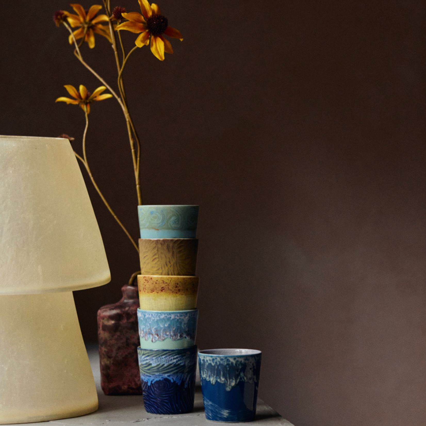 HKLIVING HKLIVING - Koffie mok set van 2 van Gogh starry night kst2003