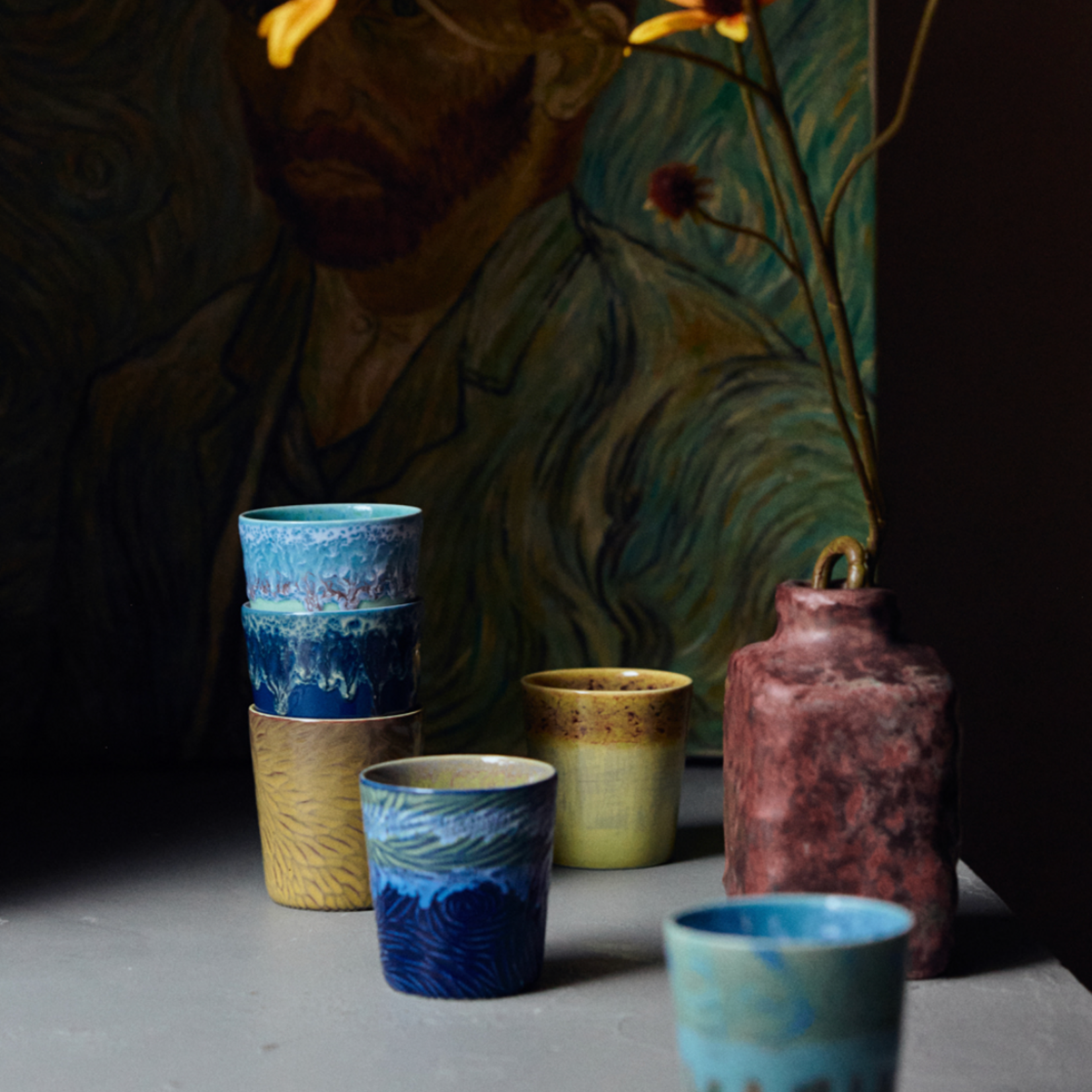 HKLIVING HKLIVING - koffiemok set van 2 van Gogh starry night kst2003