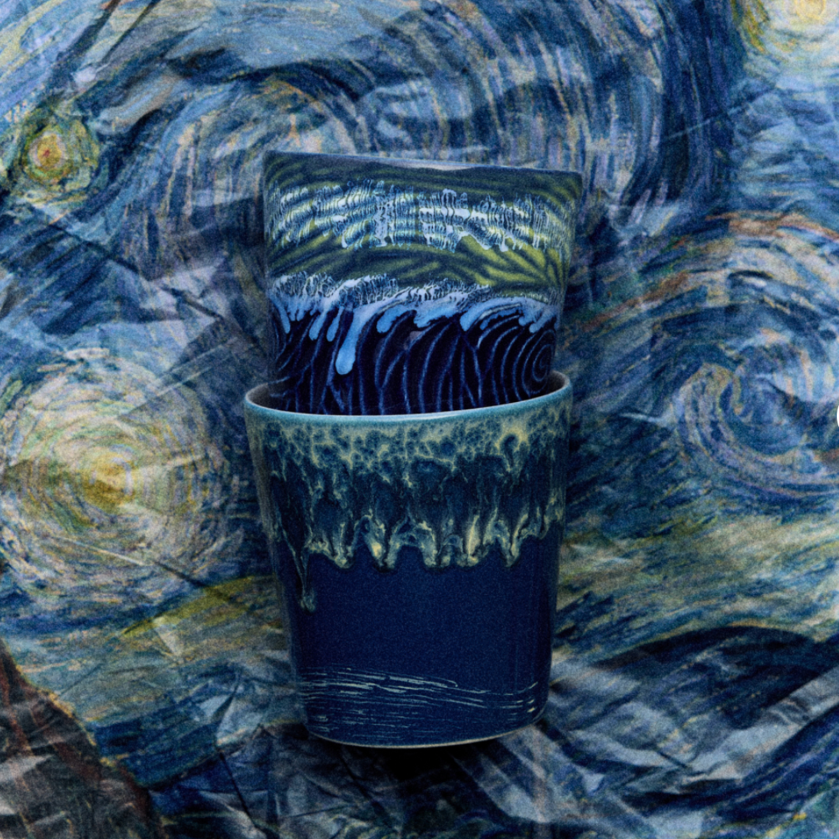 HKLIVING HKLIVING - Koffie mok set van 2 van Gogh starry night kst2003