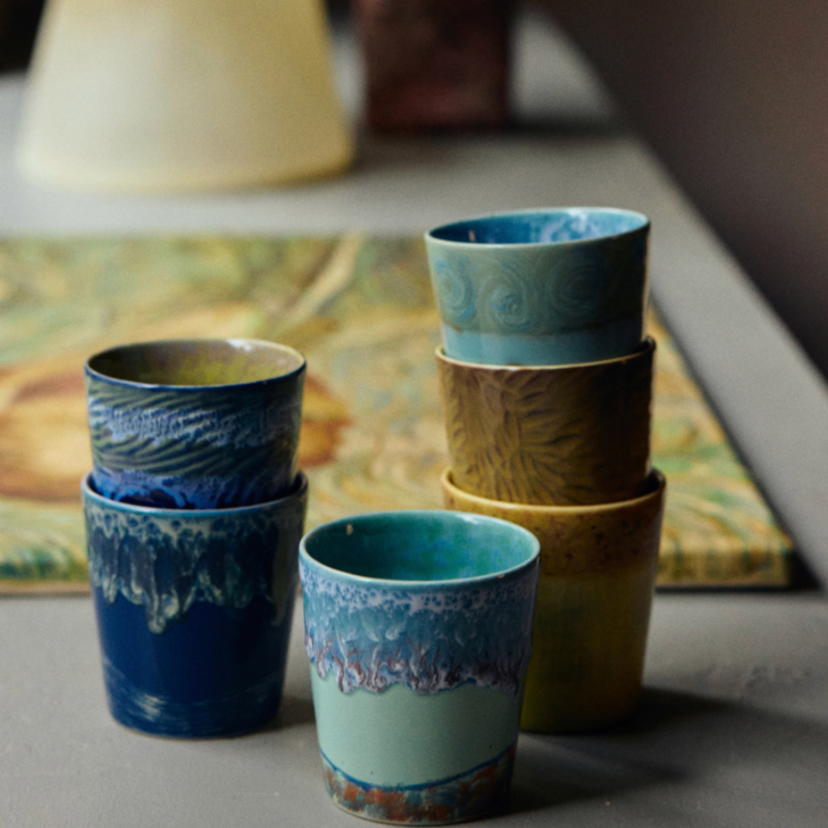 HKLIVING HKLIVING - Koffie mok van Gogh set van 2 zelf portret kst2002