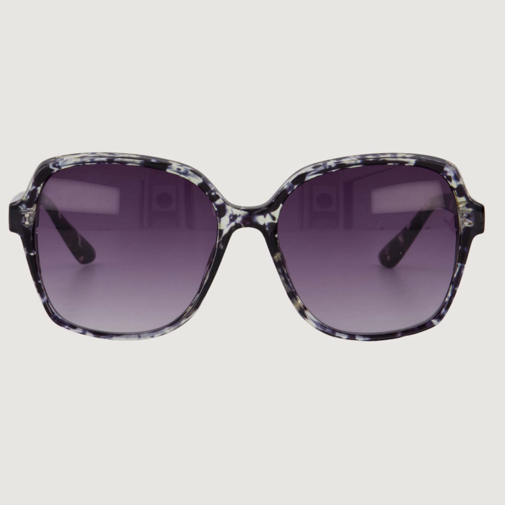 ZUSSS ZUSSS - Zonnebril groot met panter patroon incl koker