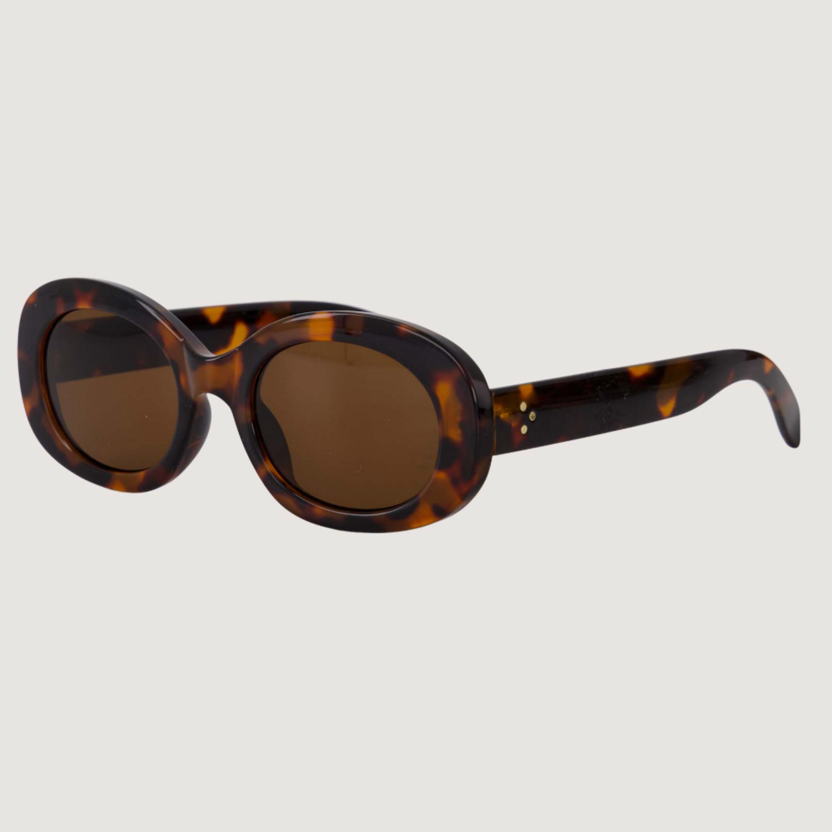 ZUSSS ZUSSS - Ovalen zonnebril met panter print incl koker