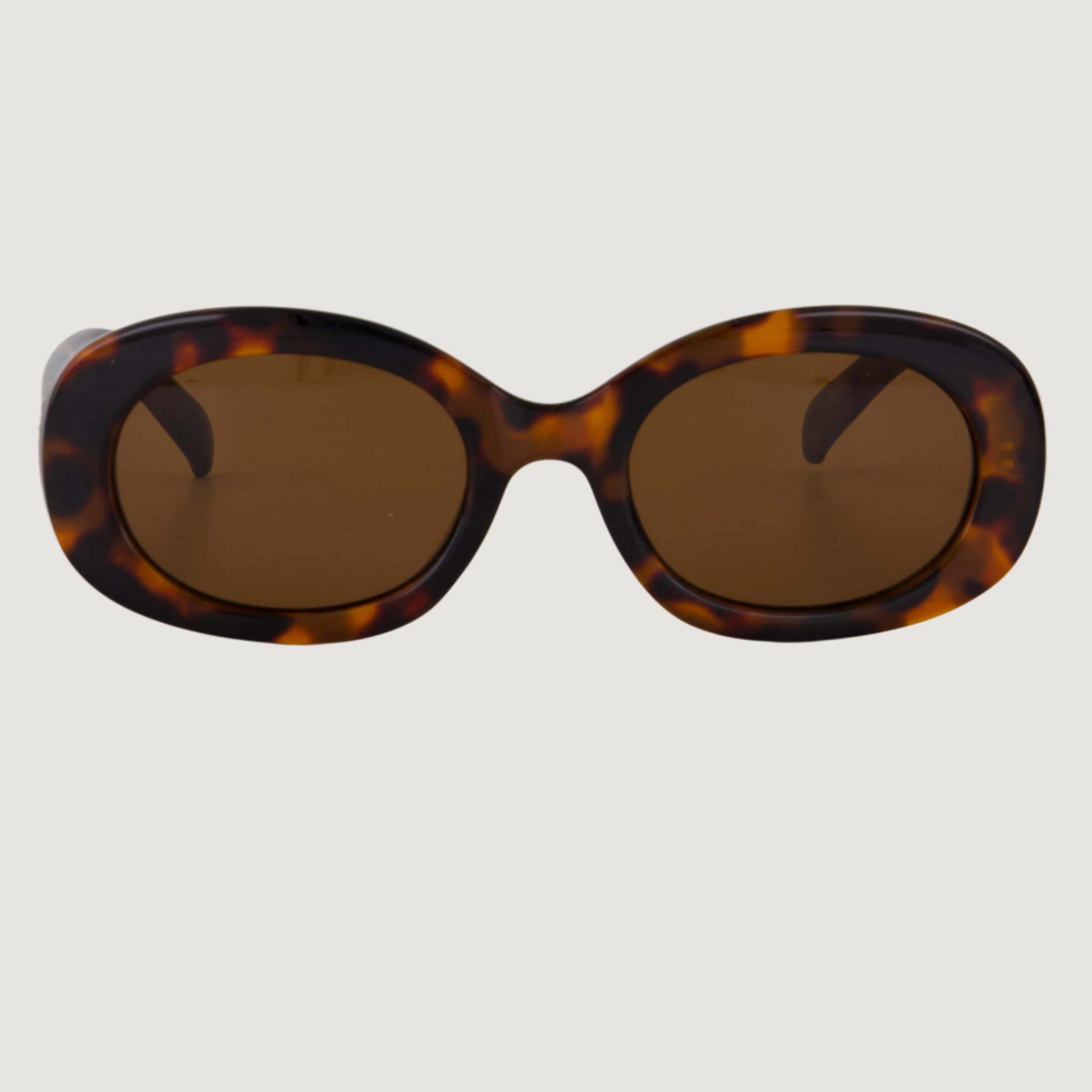 ZUSSS ZUSSS - Ovalen zonnebril met panter print incl koker