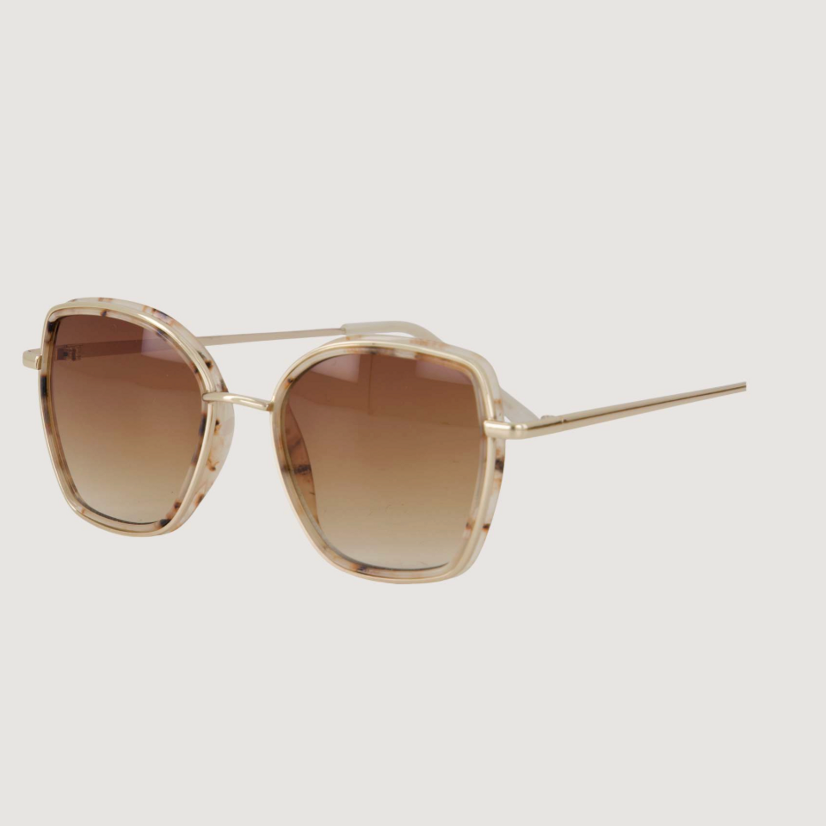 ZUSSS ZUSSS - Piloten zonnebril met hoeken incl koker