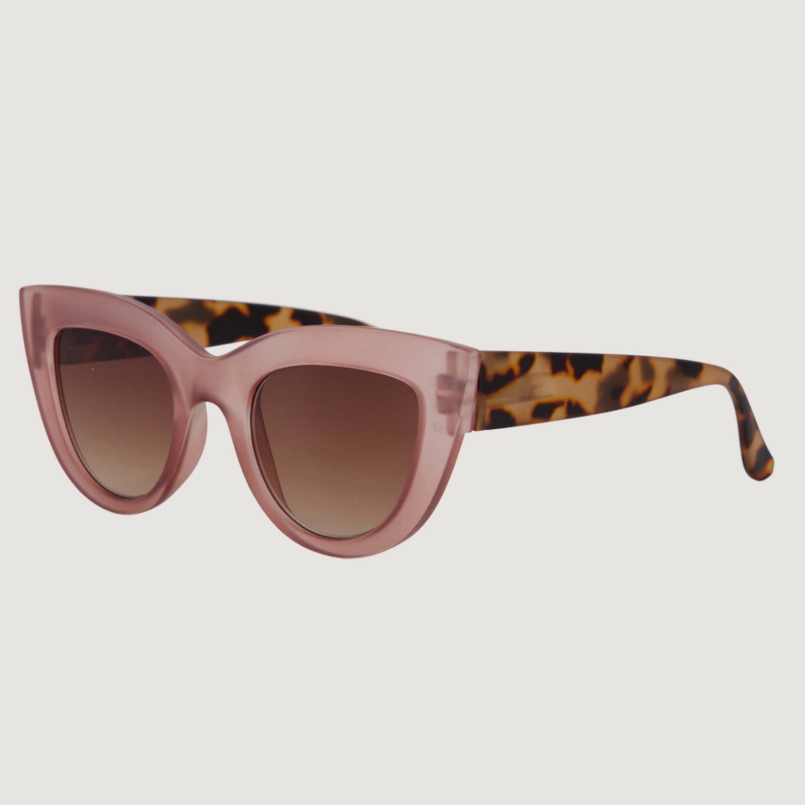 ZUSSS ZUSSS - Cat eye zonnebril met panterprint details incl koker