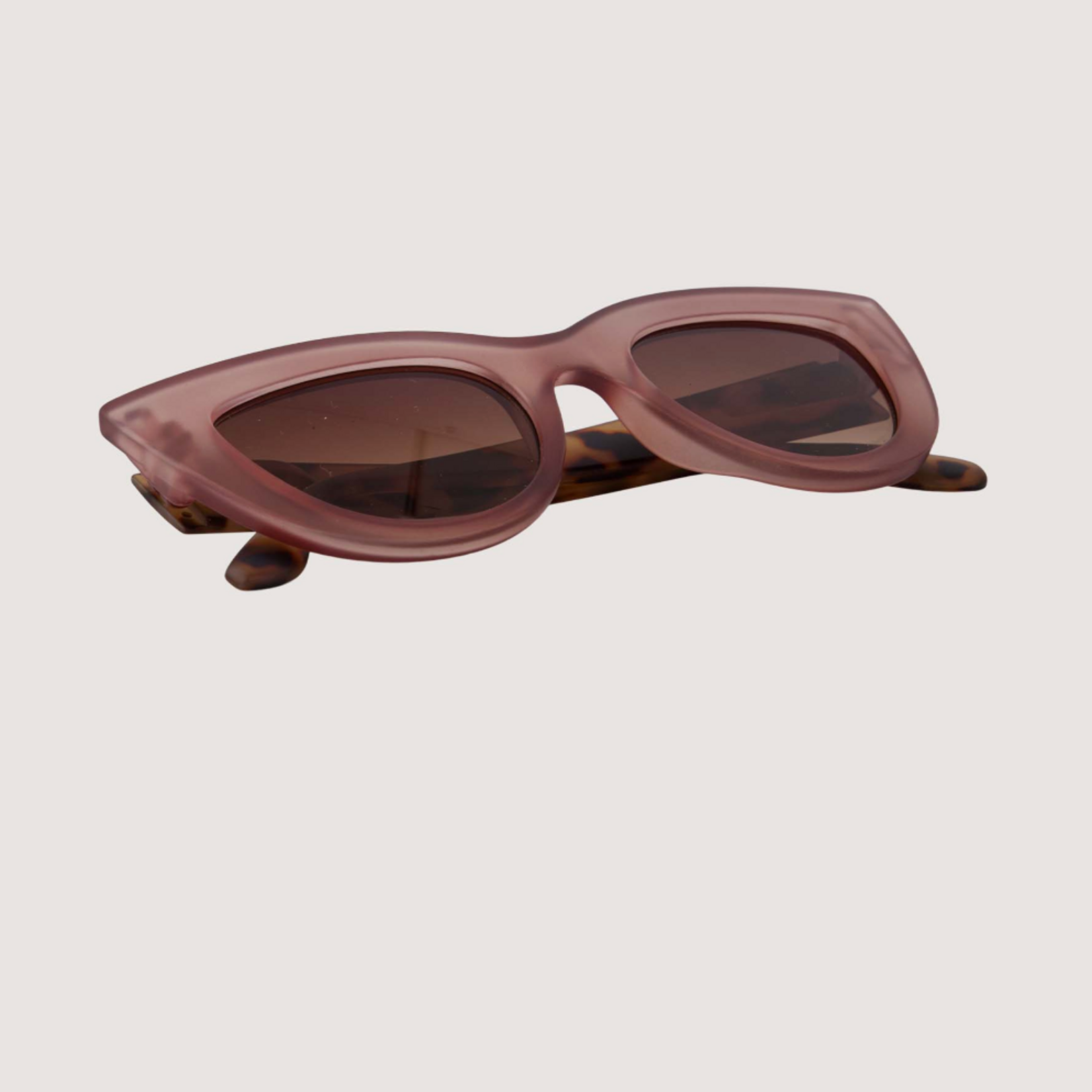 ZUSSS ZUSSS - Cat eye zonnebril met panterprint details incl koker