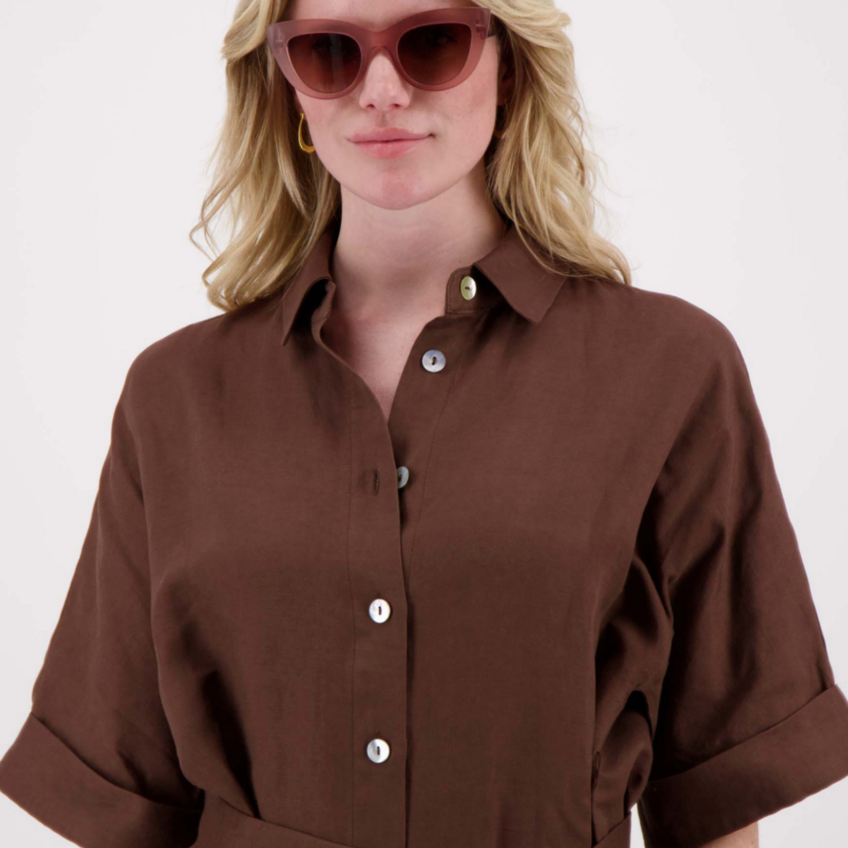 ZUSSS ZUSSS - Cat eye zonnebril met panterprint details incl koker