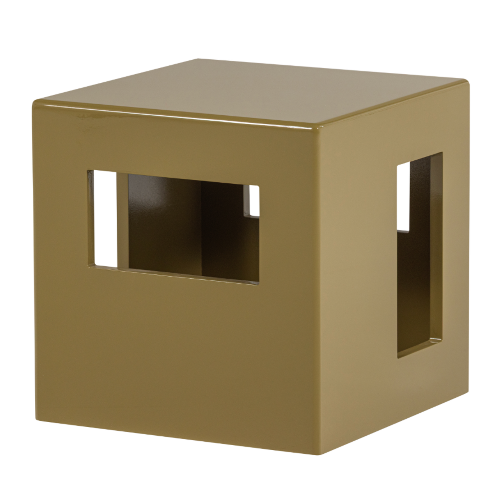 VTWONEN VTWONEN - Bijzettafel Modern MDF hout hoogglans honinggeel H 40 x B 40 x D 40 cm