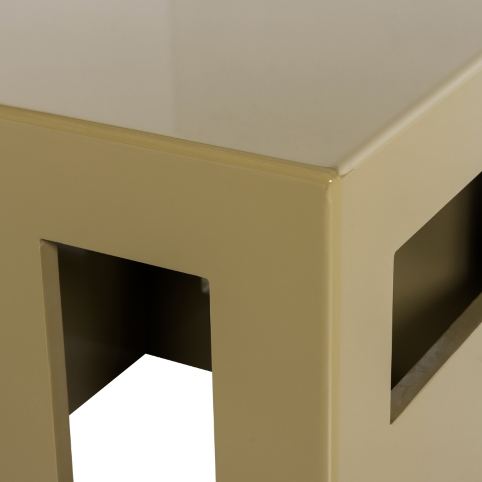 VTWONEN VTWONEN - Bijzettafel Modern MDF hout hoogglans honinggeel H 40 x B 40 x D 40 cm