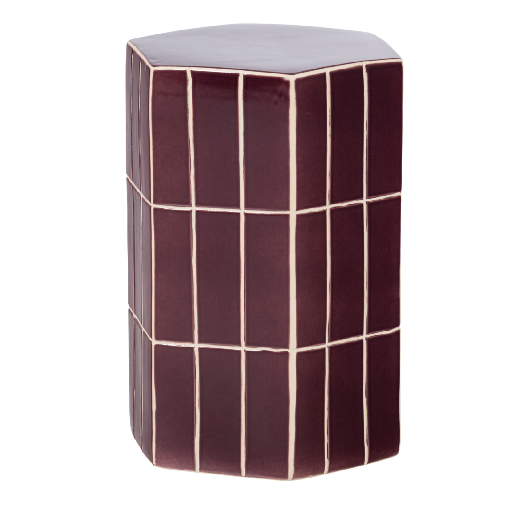 WOOOD EXCLUSIVE WOOOD - Plu decoratieve bijzettafel 42X30X26cm keramiek paars