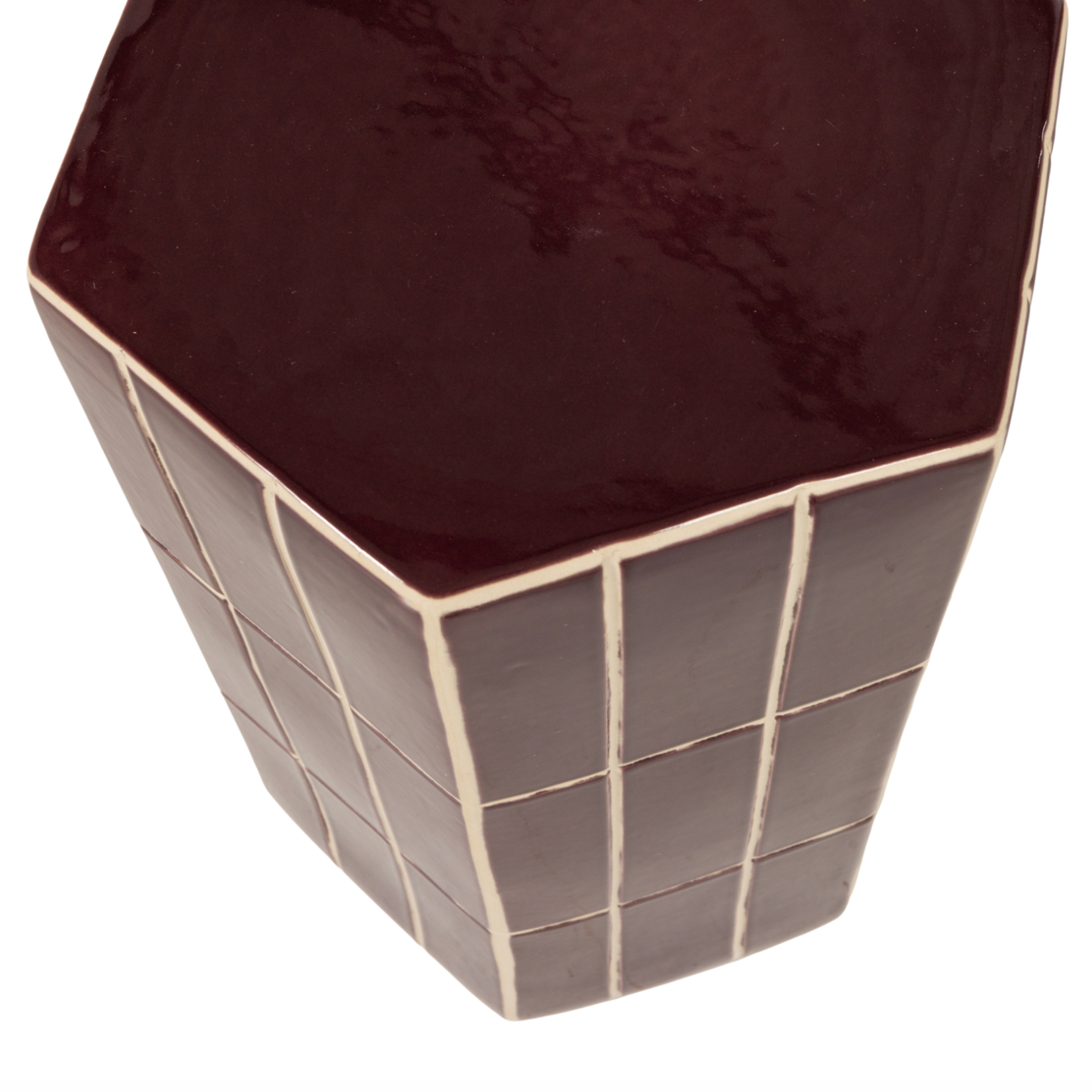 WOOOD EXCLUSIVE WOOOD - Plu decoratieve bijzettafel 42X30X26cm keramiek paars