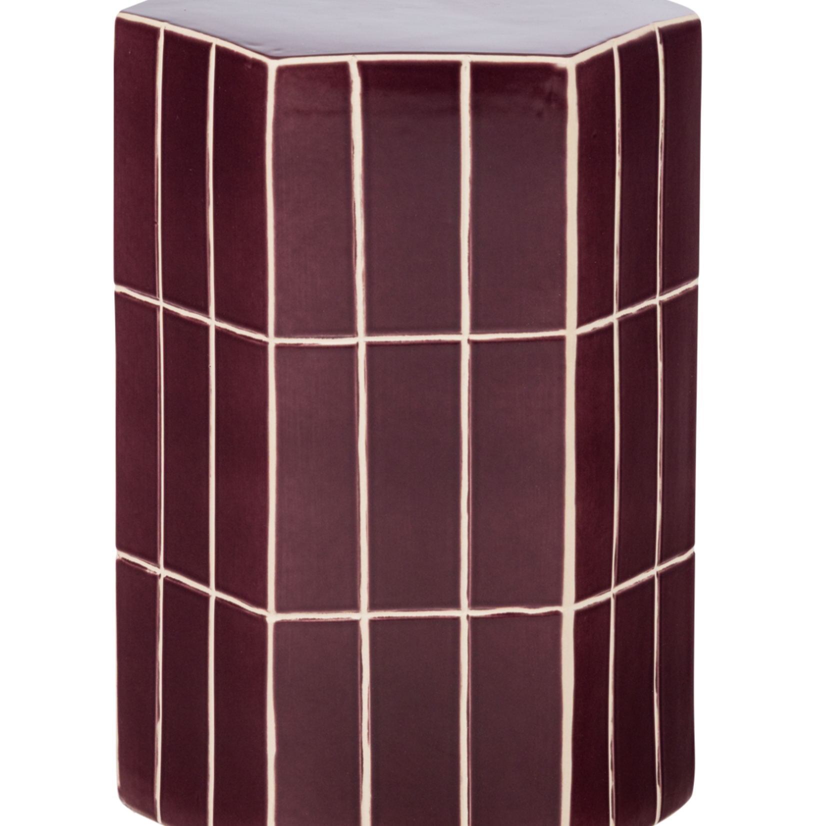 WOOOD EXCLUSIVE WOOOD - Plu decoratieve bijzettafel 42X30X26cm keramiek paars