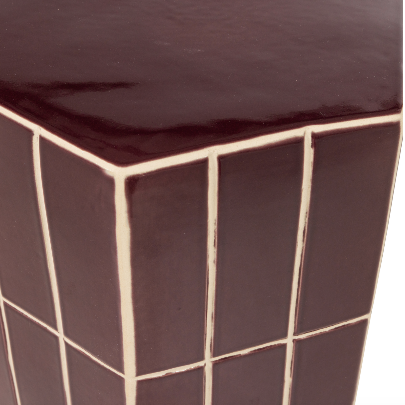 WOOOD EXCLUSIVE WOOOD - Plu decoratieve bijzettafel 42X30X26cm keramiek paars