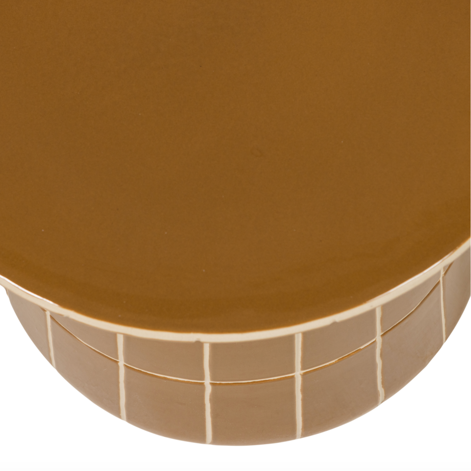 WOOOD EXCLUSIVE WOOOD - Plu decoratieve bijzettafel  Ø38X30cm keramiek honinggeel
