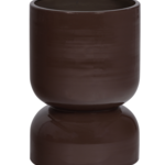 WOOOD EXCLUSIVE WOOOD - Toval plantenpot laag metaal hoogglans paars/bruin