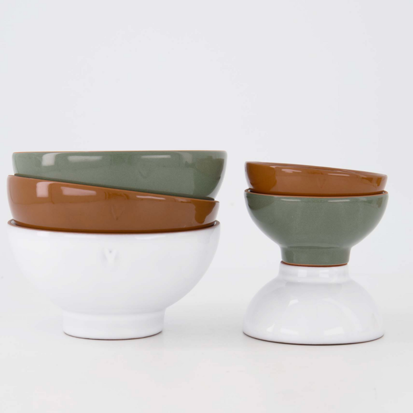 ZUSSS ZUSSS - Kom terracotta hartje dark green