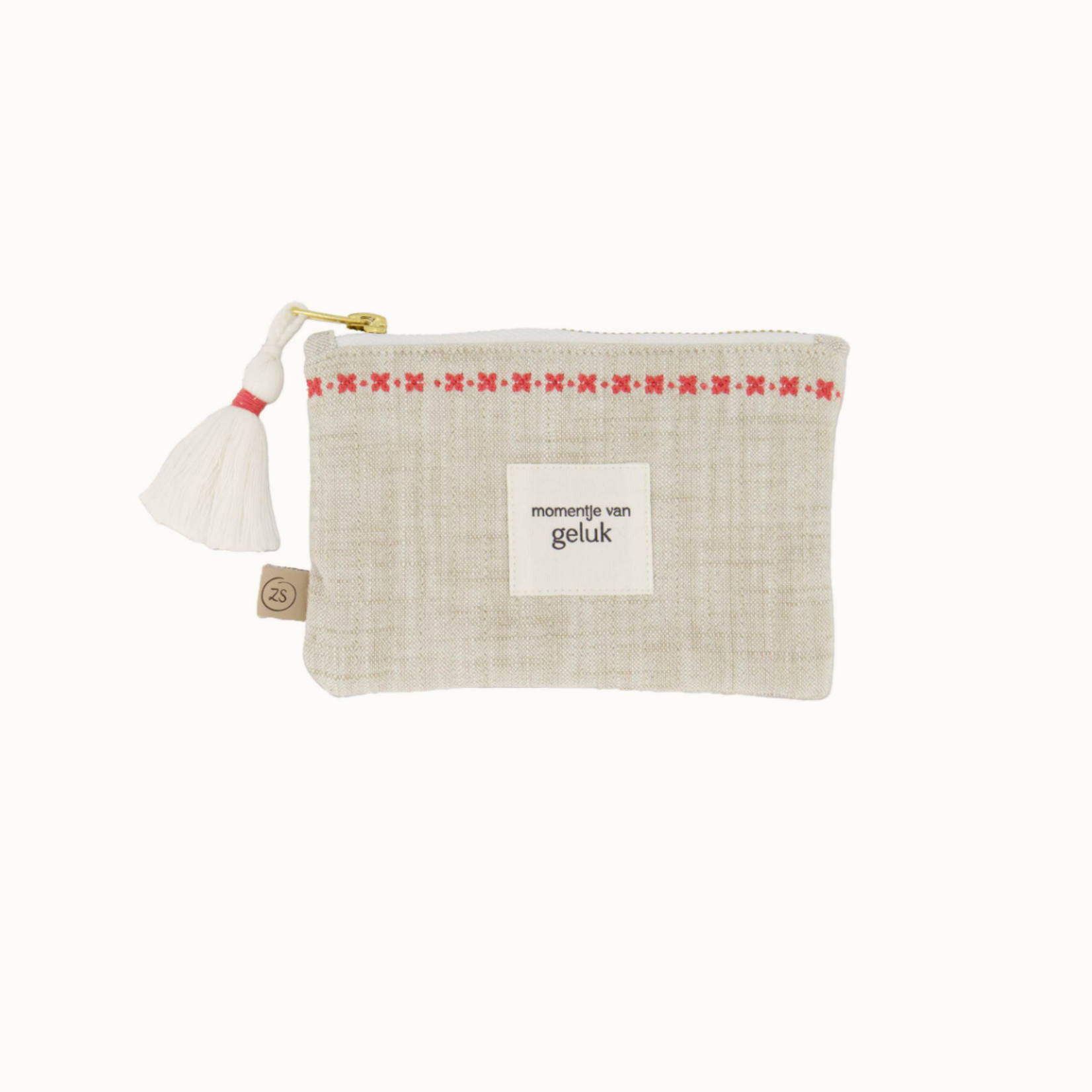 ZUSSS ZUSSS - Etui momentje van geluk off white/rood