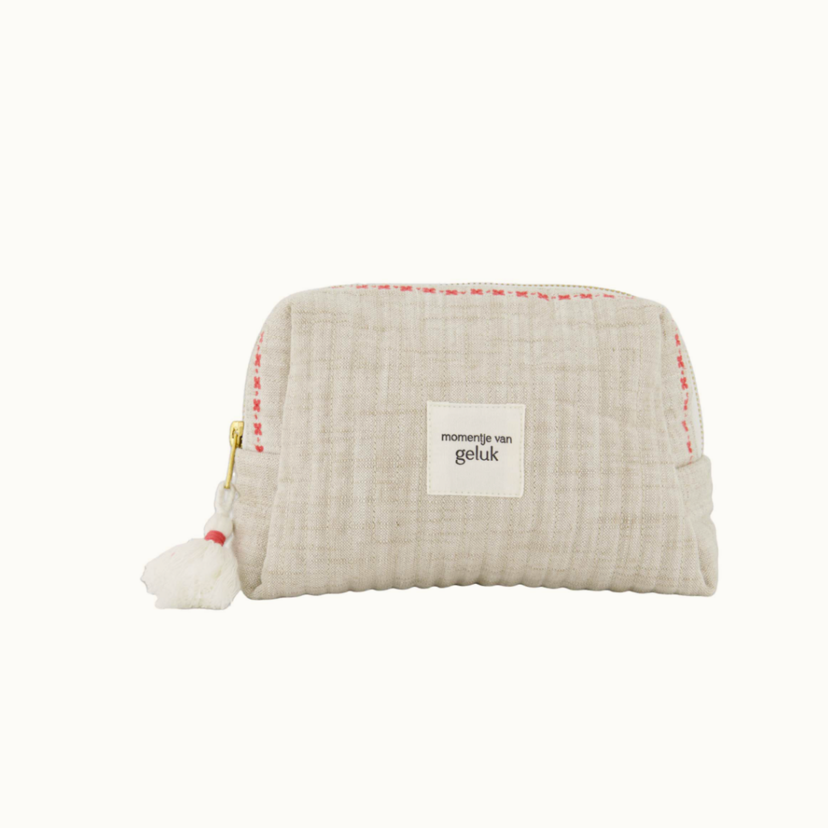 ZUSSS ZUSSS - Toilettas momentje van geluk off white/rood